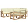 vidaXL Set vanjskih sofa 7 kom. Bijela i krem Poliester
