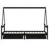 vidaXL Okvir dječjeg kreveta s ladicama crni 80 x 200 cm od borovine