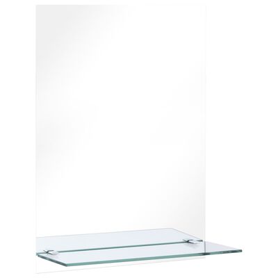 vidaXL Zidno ogledalo s policom 40 x 60 cm od kaljenog stakla