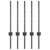 vidaXL Ugrađeni stup za ogradu 5 pcs Siva 100 cm Čelik obložen prahom