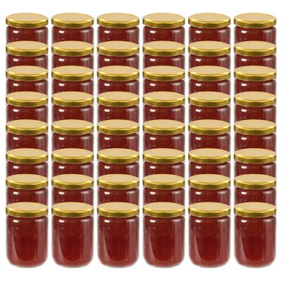 vidaXL Staklenke za džem sa zlatnim poklopcima 48 kom 230 ml