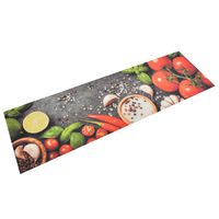 vidaXL Kuhinjski tepih perivi s uzorkom povrća 45 x 150 cm baršunasti