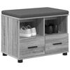 vidaXL Klupa za hodnik s jastukom Siva Sonoma 60 x 38 x 46 cm