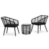 vidaXL 3-dijelni bistro set od poliratana crni