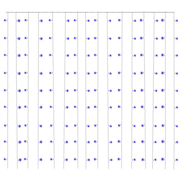 vidaXL LED vilinska zavjesa 3 x 3 m 300 LED plave 8 funkcija