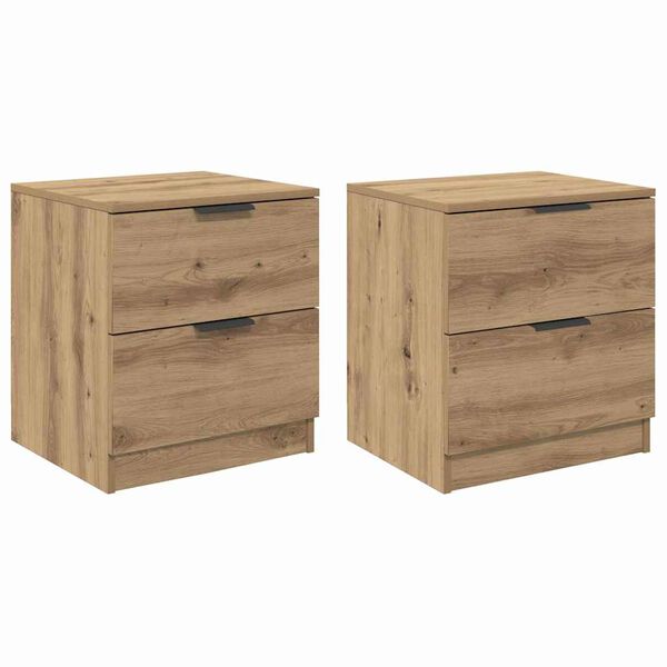 vidaXL Noćni ormar s ladicama 2 pcs Umjetnički hrast 45 x 39 x 50cm