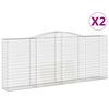 vidaXL Lučne gabionske ko&scaron;are 2 kom 400x30x160/180cm pocinčano željezo