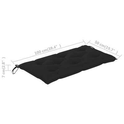 vidaXL Jastuk za vrtnu klupu crni 100 x 50 x 7 cm od tkanine