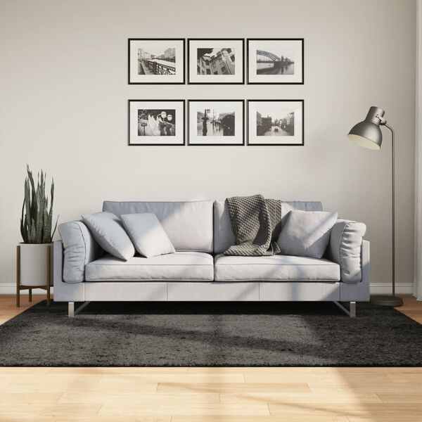 vidaXL Tepih ISTAN visokih vlakana sjajni izgled antracit 140 x 200 cm