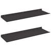 vidaXL Lebdeća polica Zidne 2 pcs Crna 60 x 18 x 2,5 cm Čelik