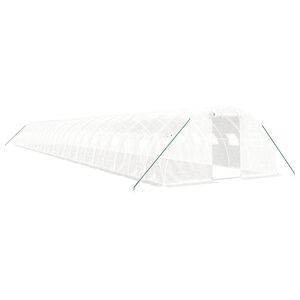 vidaXL Staklenik s čeličnim okvirom bijeli 96 m&sup2; 24 x 4 x 2 m