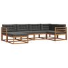 vidaXL Set vanjskih sofa s jastukom 6 pcs Prirodna i antracit