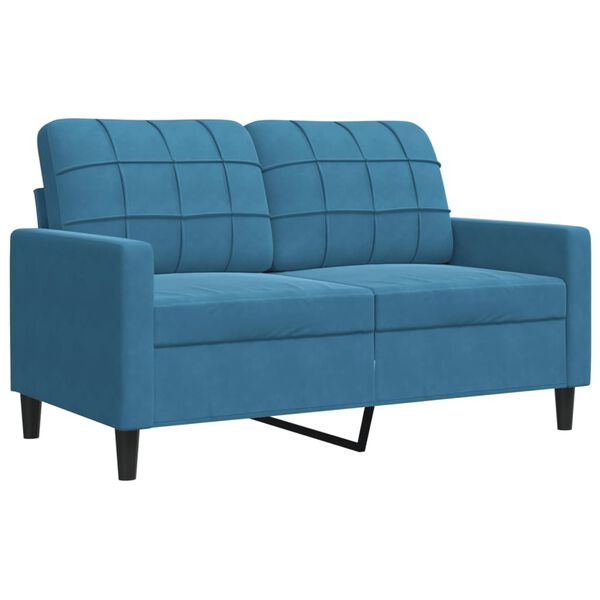 vidaXL 2-dijelni set sofa s jastucima plavi bar&scaron;unasti