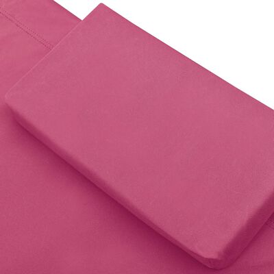 vidaXL Vanjski ležaj s krovom i jastukom ružičasti