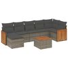 vidaXL 8-dijelni set vrtnih sofa od poliratana s jastucima sivi