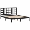 vidaXL Okvir za krevet od masivne borovine crni 160 x 200 cm