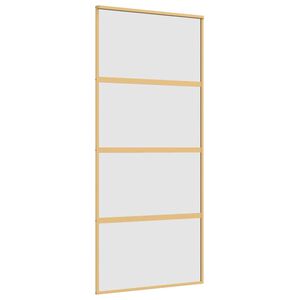 vidaXL Klizna vrata zlatna 90 x 205 cm matirano staklo ESG i aluminij