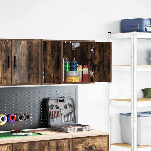 vidaXL Garažni zidni ormarić od dimljenog hrastovog drveta