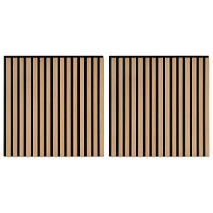 vidaXL Zidne panele 2 pcs Prirodna 60,5 x 60 cm