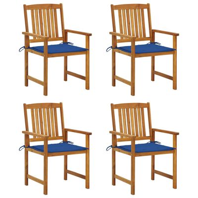 vidaXL Vrtne stolice s jastucima 4 kom od masivnog drva bagrema