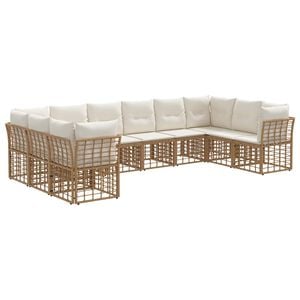 vidaXL Set vanjskih sofa Prirodna i krema bijela Poliester