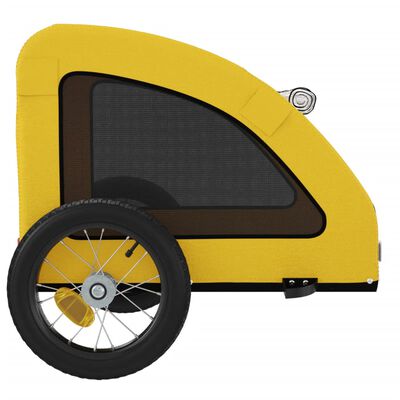 vidaXL Prikolica za bicikl za ljubimce žuta od tkanine i željeza