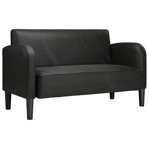 vidaXL Sofa za dvije osobe crna 110 cm umjetna koža