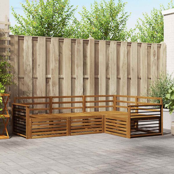 vidaXL Set vanjskih sofa 4 pcs Prirodna Čvrsto drvo akacije