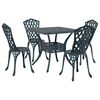 vidaXL Set vrtnih stolova 5 kom. Zelena Liveni aluminij