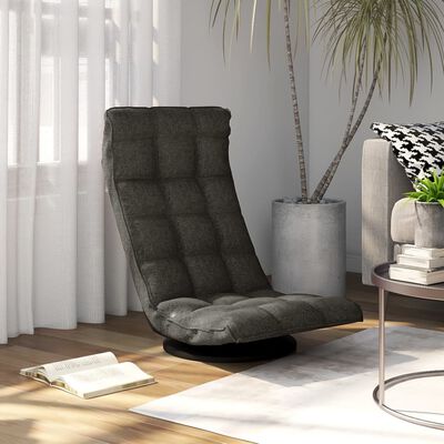 vidaXL Okretna podna stolica od tkanine tamnosiva