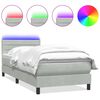 vidaXL Box Spring krevet s madracem i LED svijetlo sivi 100x220 cm bar&scaron;un