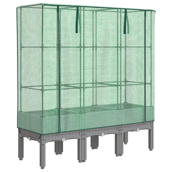 vidaXL Povi&scaron;ena gredica s pokrovom za staklenik 120 x 40 x 140 cm
