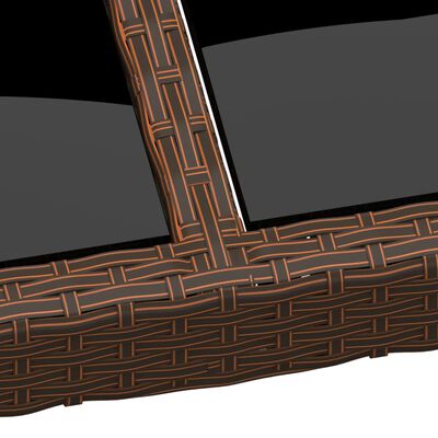 vidaXL Vrtni stol sa staklenim vrhom smeđi 200 x 150 x 75 cm od ratana