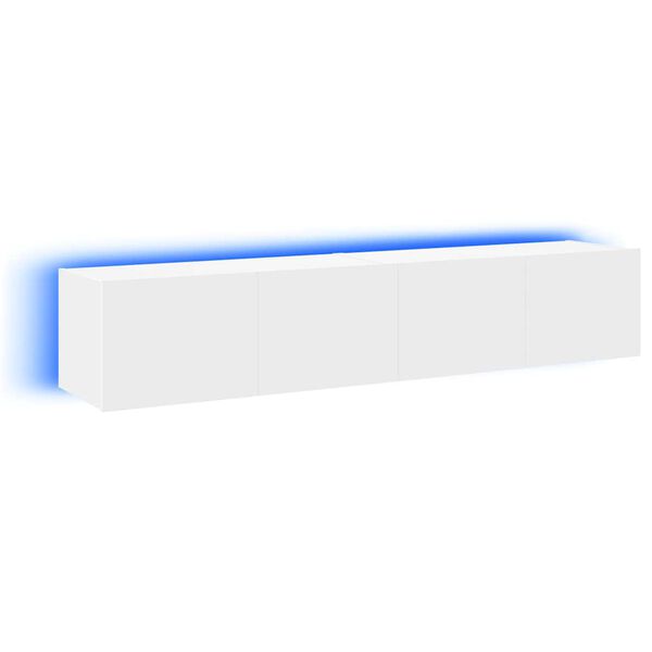 vidaXL Zidni TV ormarići s LED svjetlima 2 kom bijeli 80x35x31 cm