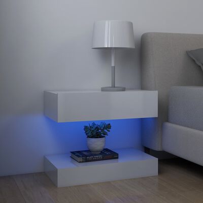 vidaXL TV ormarić s LED svjetlima visoki sjaj bijeli 60 x 35 cm