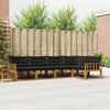 vidaXL Set vanjskih sofa s jastukom 5 pcs Prirodna i crna