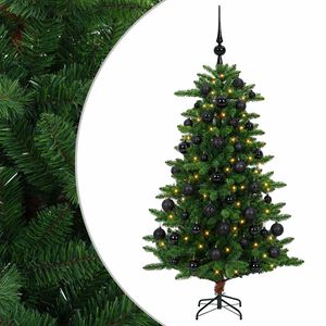 vidaXL Umjetno božićno drvce s kuglicama 120 cm 150 LED lampica