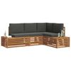 vidaXL Set vanjskih sofa s jastukom 4 Komad Prirodna i antracit