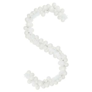vidaXL Garland od božićnih kuglica Bijelo 186 cm Polistiren
