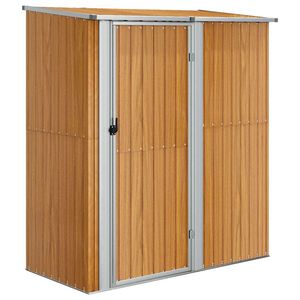 vidaXL Vrtna kućica 180,5 x 97 x 209,5 cm Pocinčani čelik Drveni izgled