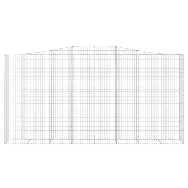 vidaXL Gabionska ko&scaron;ara s lukom 400x50x200/220 cm pocinčano željezo