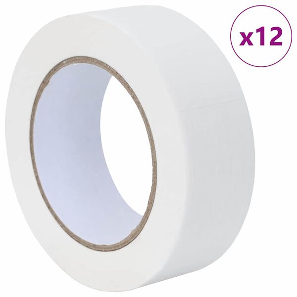 vidaXL Trake za maskiranje slikara 12 pcs Bijelo 38mm x 50m Papir