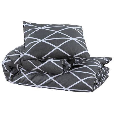 vidaXL Set posteljine za poplun sivi 200x220 cm pamučni