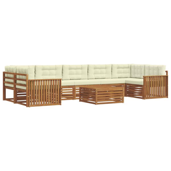 vidaXL Set vanjskih sofa s jastukom 8 pcs Prirodna i krem