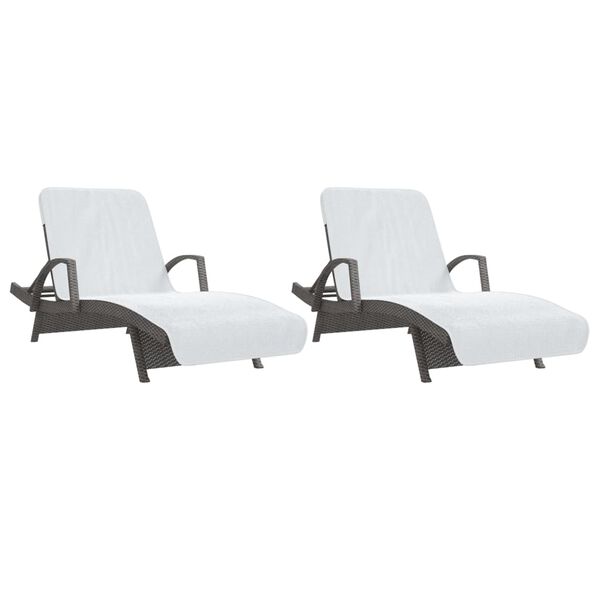 vidaXL Ručnici za plažu 2 kom bijeli 75 x 200 cm od tkanine 400 GSM