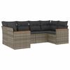 vidaXL 6-dijelni set vrtnih sofa od poliratana s jastucima sivi