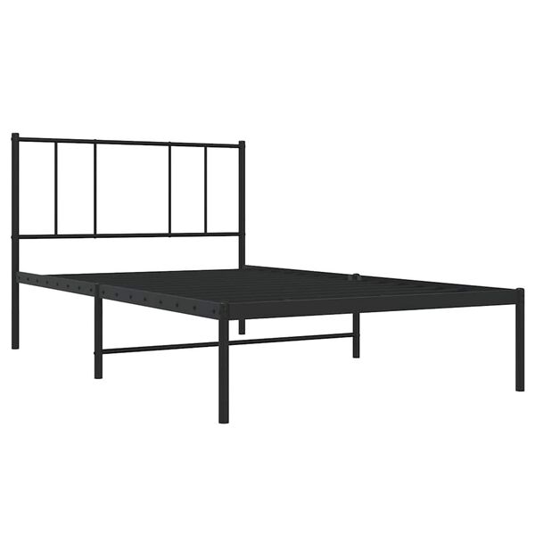 vidaXL Metalni okvir za krevet s uzglavljem crni 75x190 cm