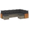 vidaXL 9-dijelni set vrtnih sofa od poliratana s jastucima sivi