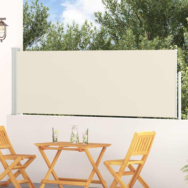 vidaXL Uvlačiva bočna tenda za terasu 100 x 300 cm krem