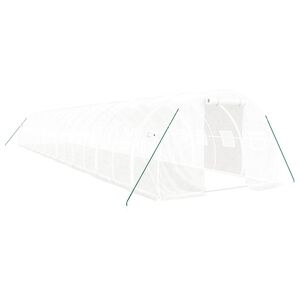 vidaXL Staklenik s čeličnim okvirom bijeli 48 m&sup2; 16 x 3 x 2 m